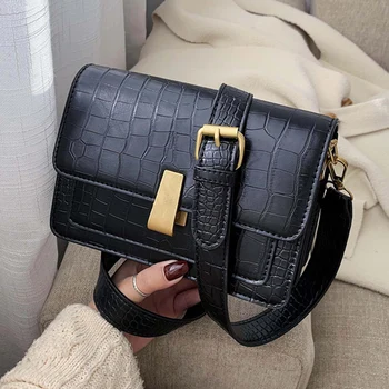 

Stone Pattern PU Leather Crossbody Bags For Women 2020 Small Lock Shoulder Simple Bag Lady Travel Handbags and Purses Chic Flap