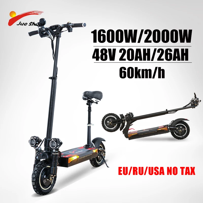 

2020 E-scooter 48V 2000W Dual Motor 11 inch Wheel Motor 60km/h Electric Scooter with Seat Hover board Skate board E-scooter