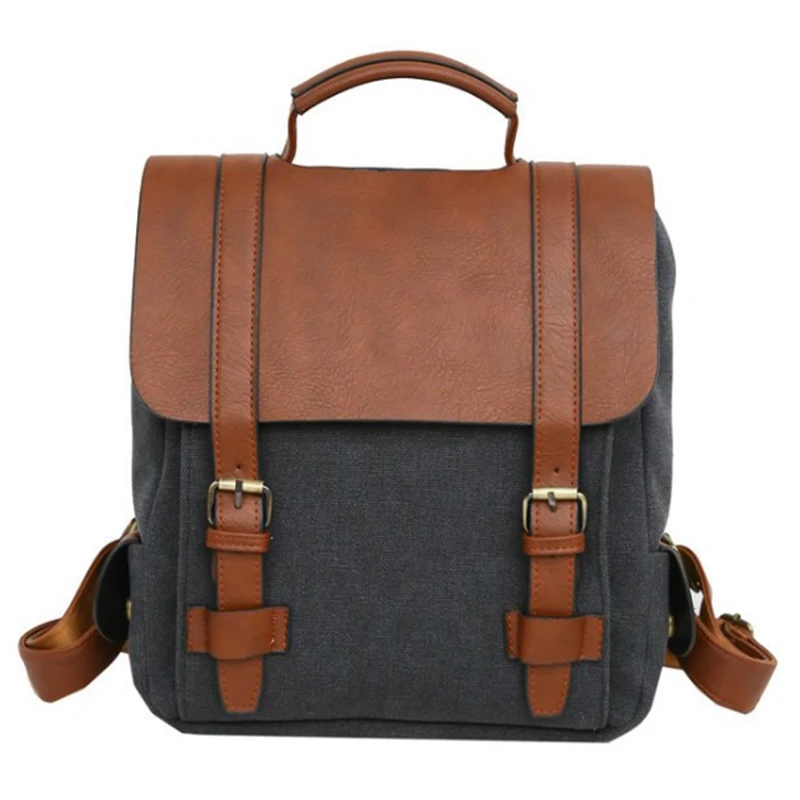 Vintage Women Canvas Backpacks for Teenage Girls School Bags Large Patchwork Backpack |