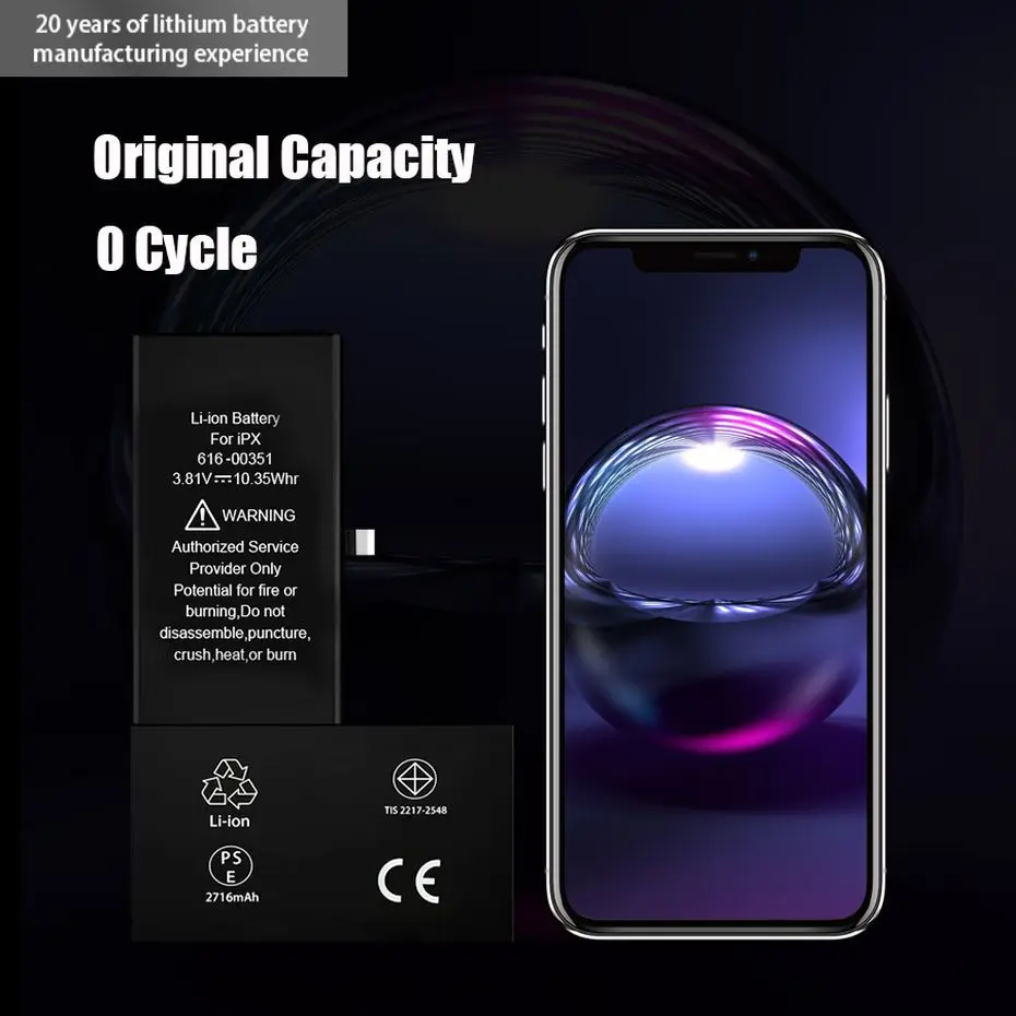 PINZHENG аккумулятор мобильного телефона для iPhone X Xs XR Xs Max реальная емкость Замена 0 цикл батарея с набором инструментов