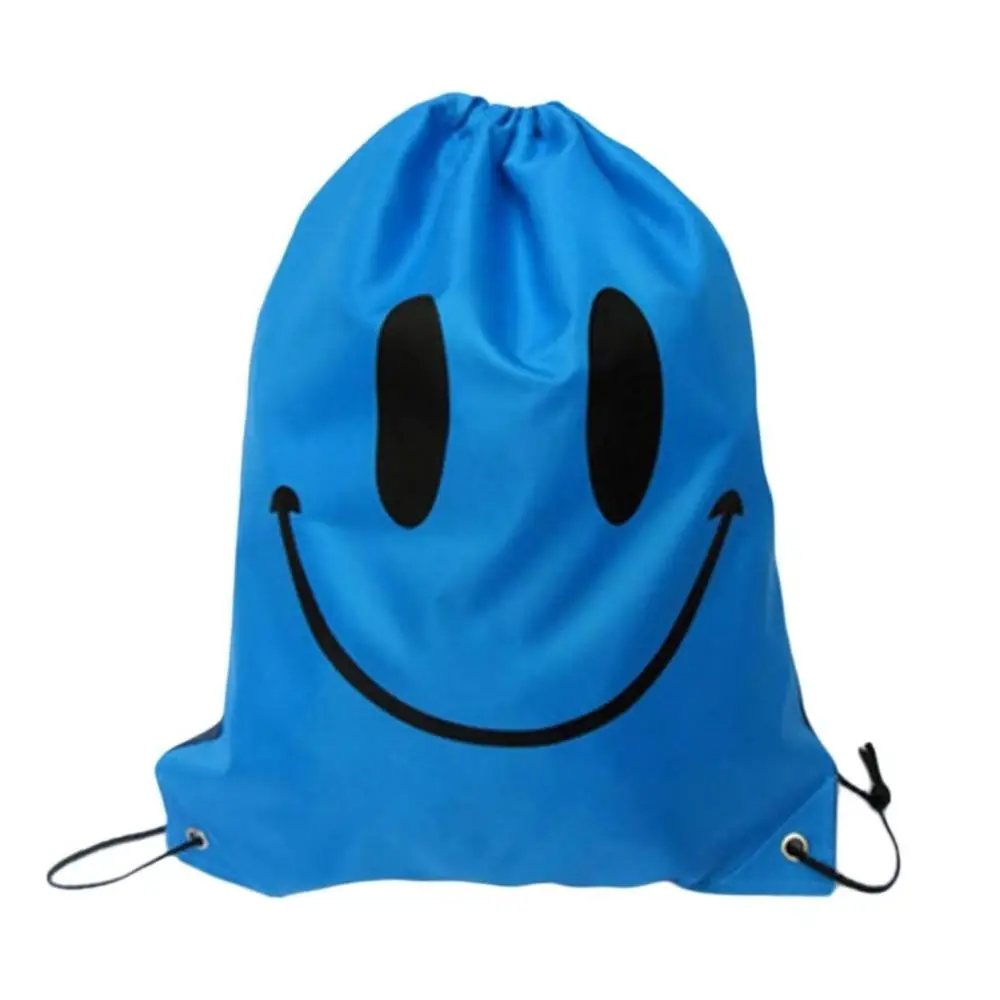 Smile Blue Durable Convenient 41cm x 33cm Swimming bags Drawstring Beach Bag Sport Gym Waterproof Backpack Swim Dance - Цвет: Smile Blue