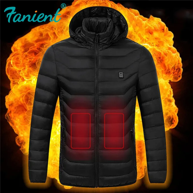 remarkable High Quality Heated Jackets Down Cotton Mens Women Outdoor Coat USB Electric Heating Hooded Jackets