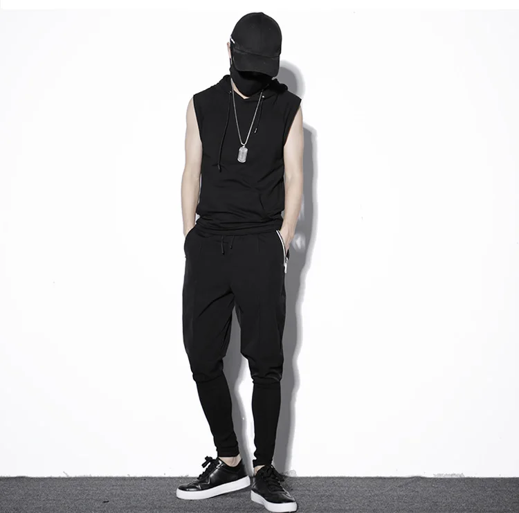 New autumn men's vintage side zipper joggers hip hop harem pants men's casual sweatpants fashion sportswear trousers for man
