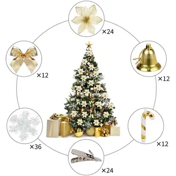 

Christmas Tree Ornaments Pendant Plastic Flower Christmas Decorations For Home Christmas Glitter Decoration Flowers 120 Pcs dec