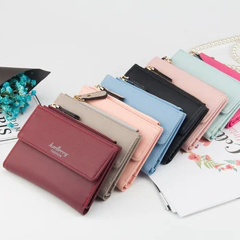 

New Style Candy Pink/Red/Green / Black Ladies Purse Simple Multi Card Multifunction Women Wallet Card Holder Drop Shipping