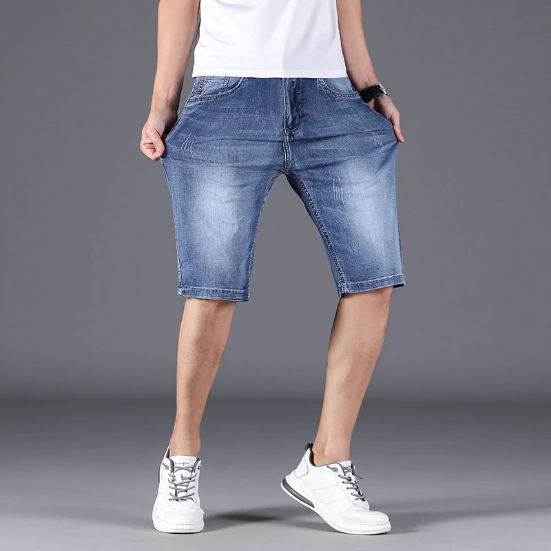 stylish slim stretch denim shorts 