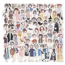Autocollants Kawaii en papier Transparent à l'acide sulfurique, étiquette Scrapbooking, mignon, de dessin animé, pour fille, papeterie décorative, 80 pièces