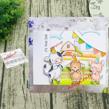 

Farm clear stamps and metal cutting dies for scrapbooking DIY craft decoration soft stamp kids stationery