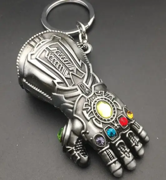 Светодиодный светильник Thanos Infinity Gauntlet для Мстителей Бесконечность войны косплей светодиодный перчатки ПВХ фигурка модель игрушки подарок на Хэллоуин - Цвет: Keychain4