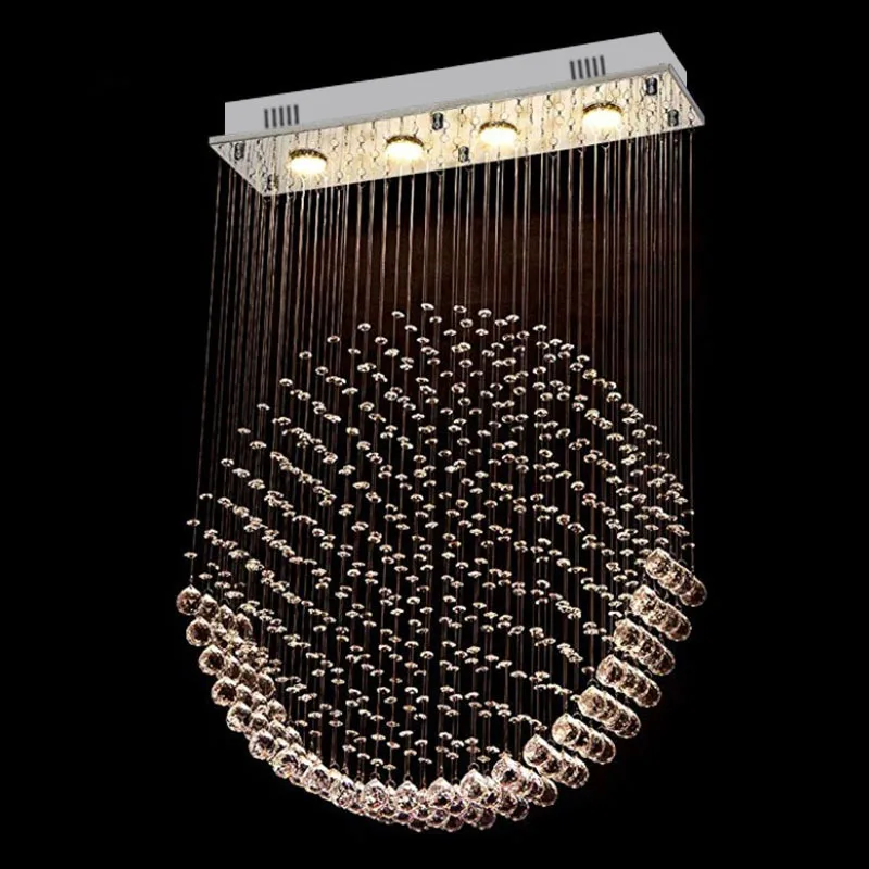 Luxury Modern Crystal Chandeliers Dining Living Room Round LED Lighting Hanging Fixtures Villa Lobby Home Decoration Chandelier | Лампы и