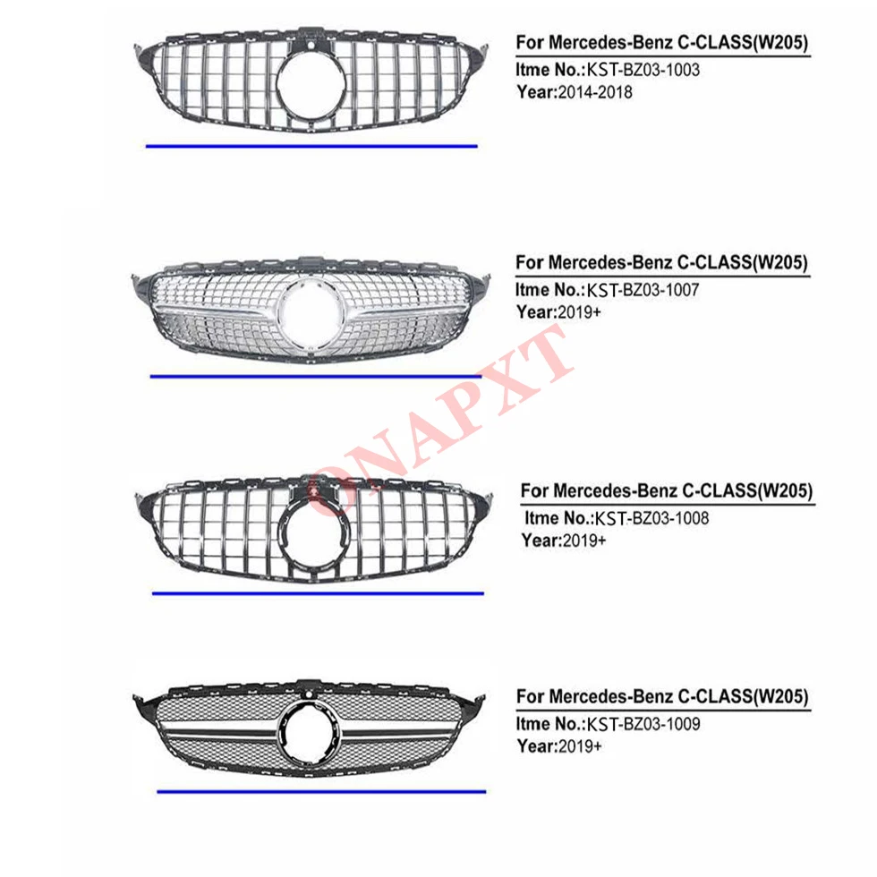 Автомобильный Стайлинг бампер для Mercedes-Benz C-class W204 W205 2008-2020 АБС-пластик Алмазный GT