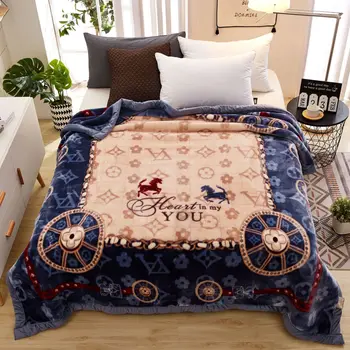 

Raschel blanket autumn and winter blanket thickened breathable double cover blanket household items square simple blanket