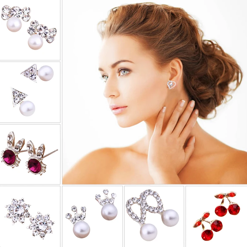 Модные классические браслеты с подвесками корейский, геометрической формы с украшением в виде кристаллов Сердце, серьги со шпилькой, для Для женщин девочек вечерние квадрат кубического циркония серьги ювелирные изделия