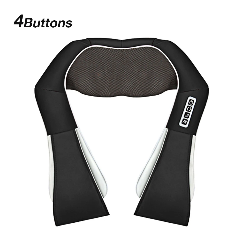 Infrarouge de profond de chaleur Massage de Shiatsu de forme de U corps de cou de dos au массаж infrarouge de voiture/дом - Цвет: NE-01-03-gift-Black