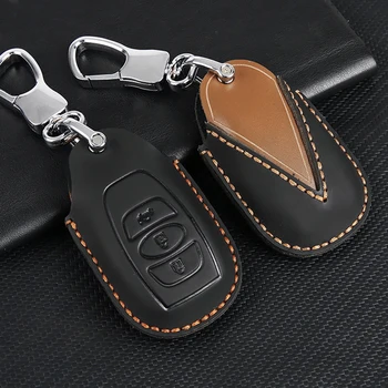 

High Quality Leather Car Key Case KeyShell Remote Holder Cover Key Bag For Subaru Forester 2013-21 Interior Accessories KeyChain