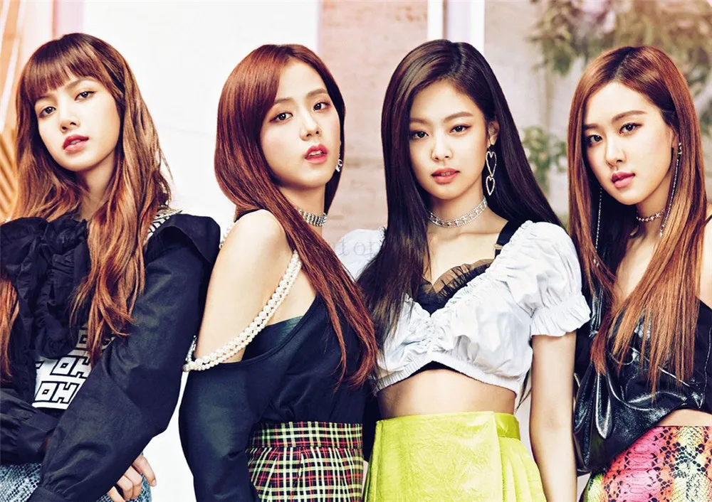 Бургундия Постеры Kpop Blackpink Group Live Show украшения для дома яркие цвета глянцевые бумажные принты домашний арт бренд - Цвет: Бургундия
