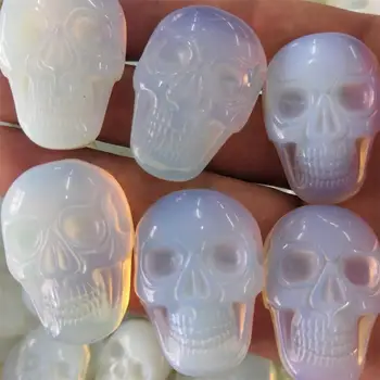 

1pc Opal Carving Crystal Skull Minerals Crystals and Stones Healing Wicca Halloween Gift Home Decoration