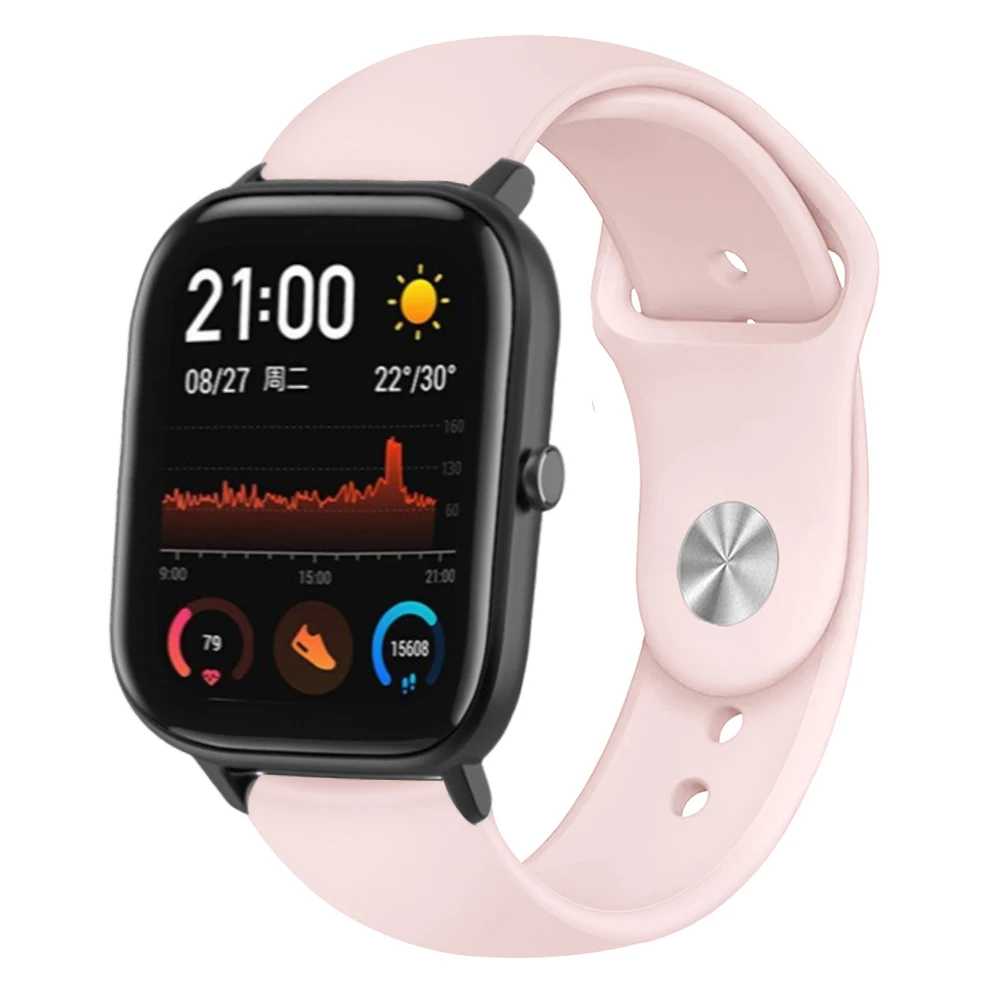 20 мм ремешок для часов сменный силиконовый спортивный для samsung watch active 2 для Amazfit GTS Huami браслет для Huami Amazfit Bip