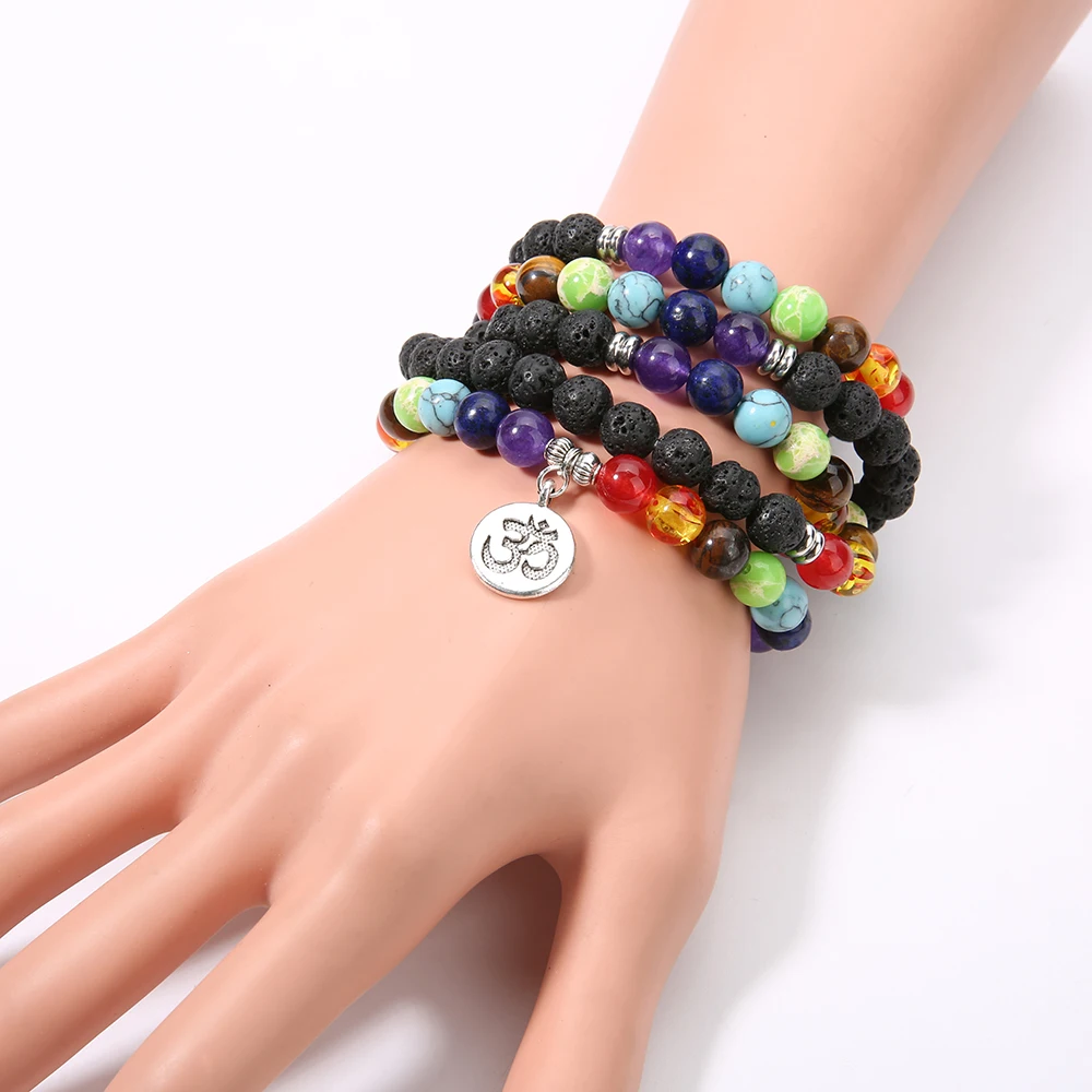 SHINUS BOHO mala бисер Йога браслет натуральный камень 8 мм бисерный декларирующий браслет женский ручной работы paryer Браслет Bijoux