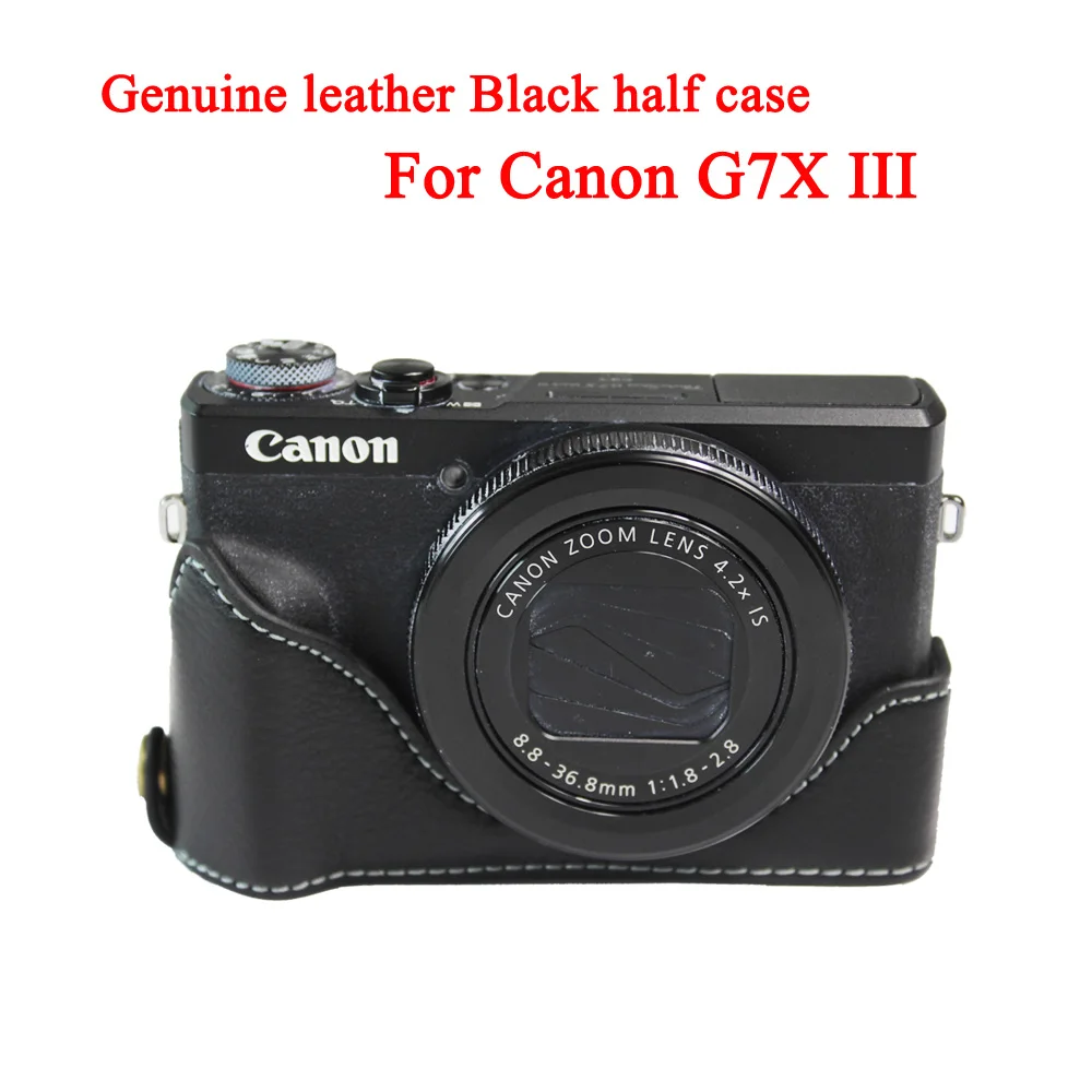 Чехол для камеры из искусственной кожи для Canon Powershot G7X II G7X mark 2 G7XII G7X3 G7X III - Color: G7XIII Leather Black