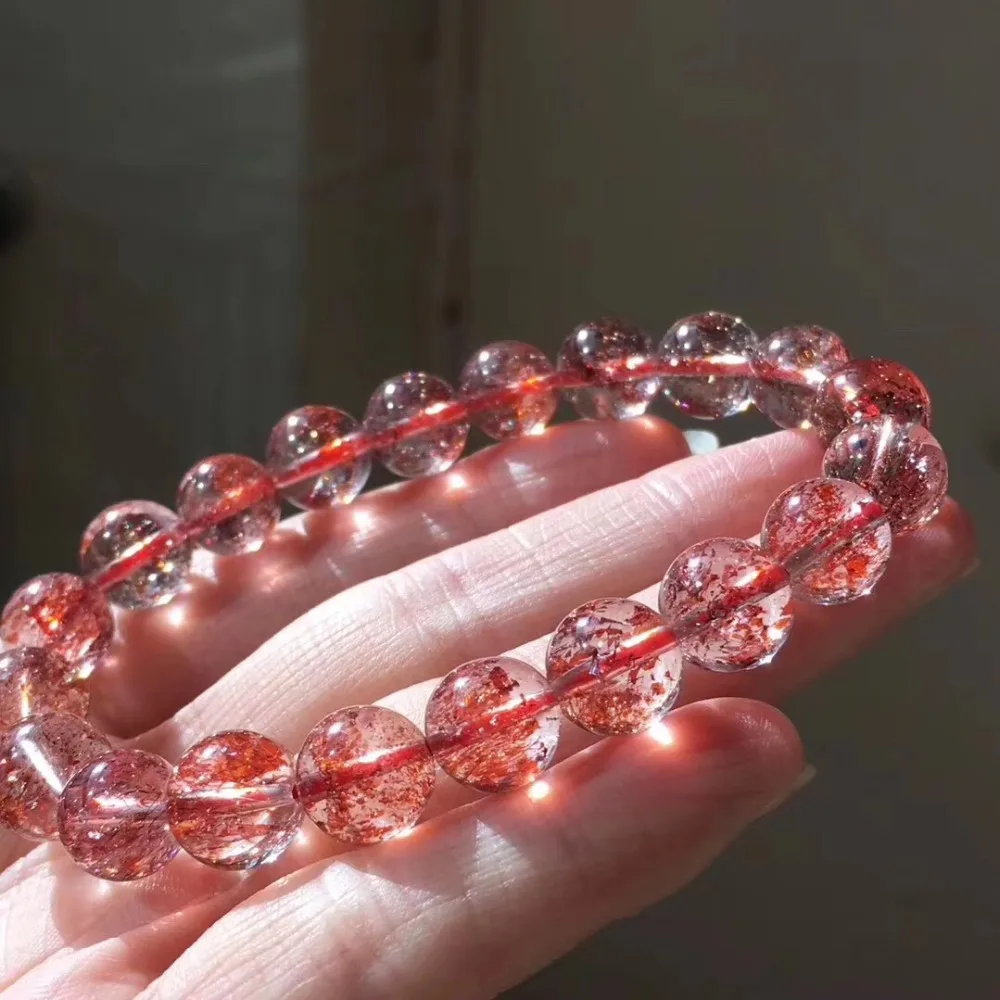 Сертификат 10 мм натуральный лепидокрокита Рутиловый браслеты для женщин, супер 7, которая проигрывает мелодии из фильмов с украшением в виде кристаллов стрейч Круглый бисер ювелирные изделия AAAAAA