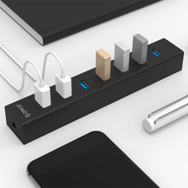 Orico H7013-u3 7-port Usb3.0 Hub de Transmissão de Alta Velocidade Portátil Desktop Usb com Distribuidor de Energia Adequado para Portátil - Imagem 2