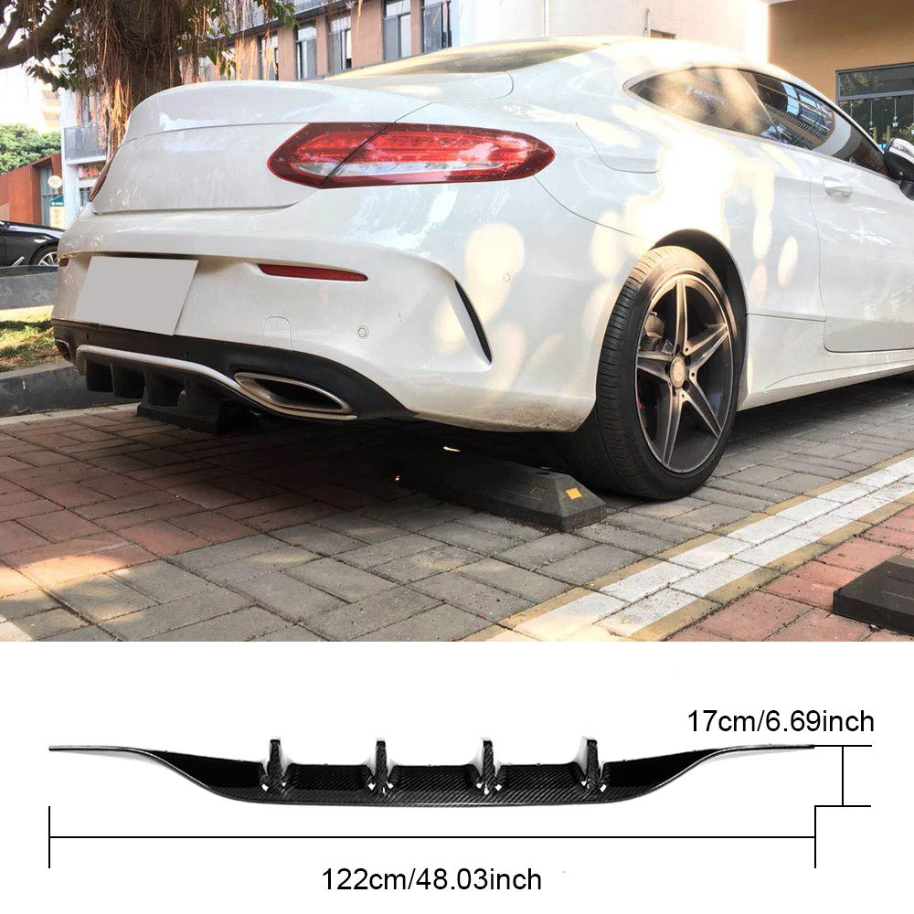 Диффузор для заднего бампера из углеродного волокна Mercedes Benz C205 C180 C300 C350 C43 AMG купе