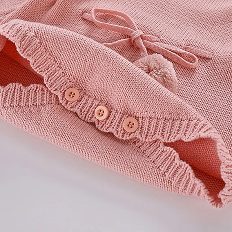 Зимний свитер для маленьких девочек от 0 до 24 месяцев; детский вязаный милый комбинезон с длинными рукавами; Одежда для новорожденных