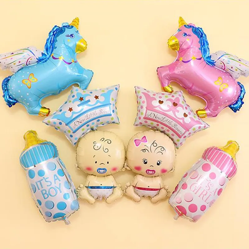 2pcs Baby birthday balloons Gender Reveal Girl or Boy Balloon baby shower Party Foil Balloons Birthday Party Decor