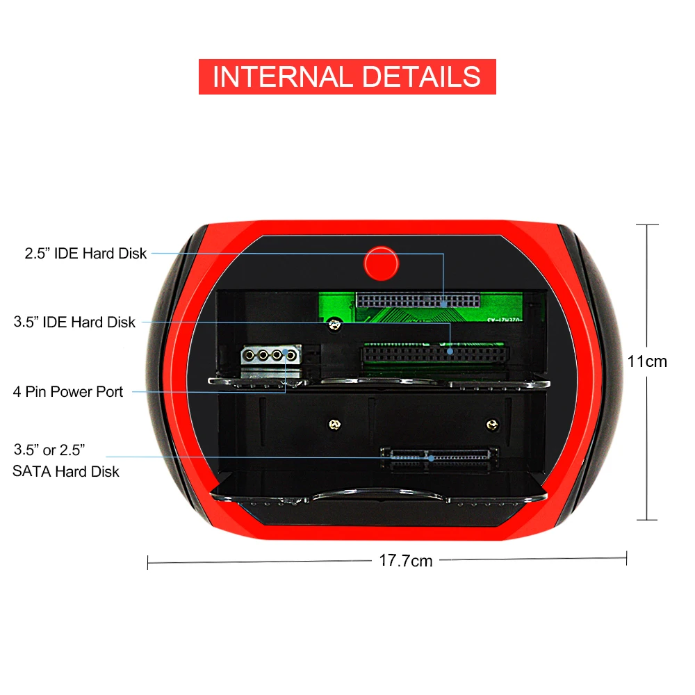External Hard Drive Case Hard Drive Enclosure Hard Disk Case External Hard Drive Box Hdd Case Enclosure Hdd Docking Station CHIPAL 2.5'' 3.5'' HDD Docking All in One Dock Station