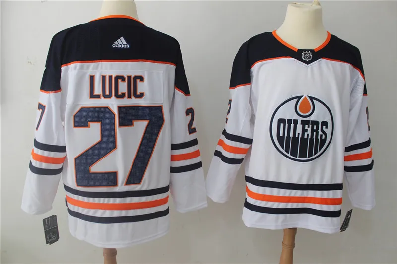 Все сшитые новые мужские Edmonton Connor McDavid Leon Draisaitl Wayne Gretzky LUCIC NUGENT-HOPKIN майки