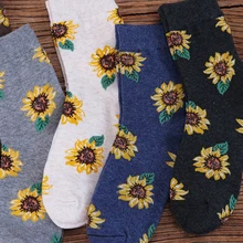200, CHAOZHU, женский милый Подсолнечник Одуванчик, высокое качество, спицы, хлопок, вязанные, весна, осень, зима, для девушек, Skarpetki, забавные
