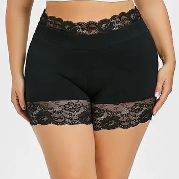 

Sexy Underpants Women Boxer Femme Safety Shorts Anti Chafing Solid Black Lace Under Skirt Seamless Comfortable Short Plus Size