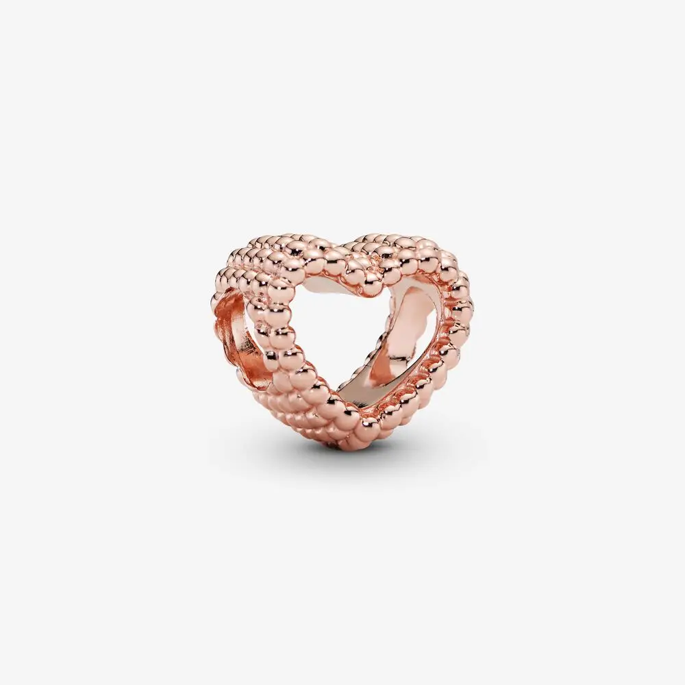 Rose Gold Pave Open My Heart Shining Elegance Crystal Clip Stopper Beads  Fit Women Charms Handmade Charms 