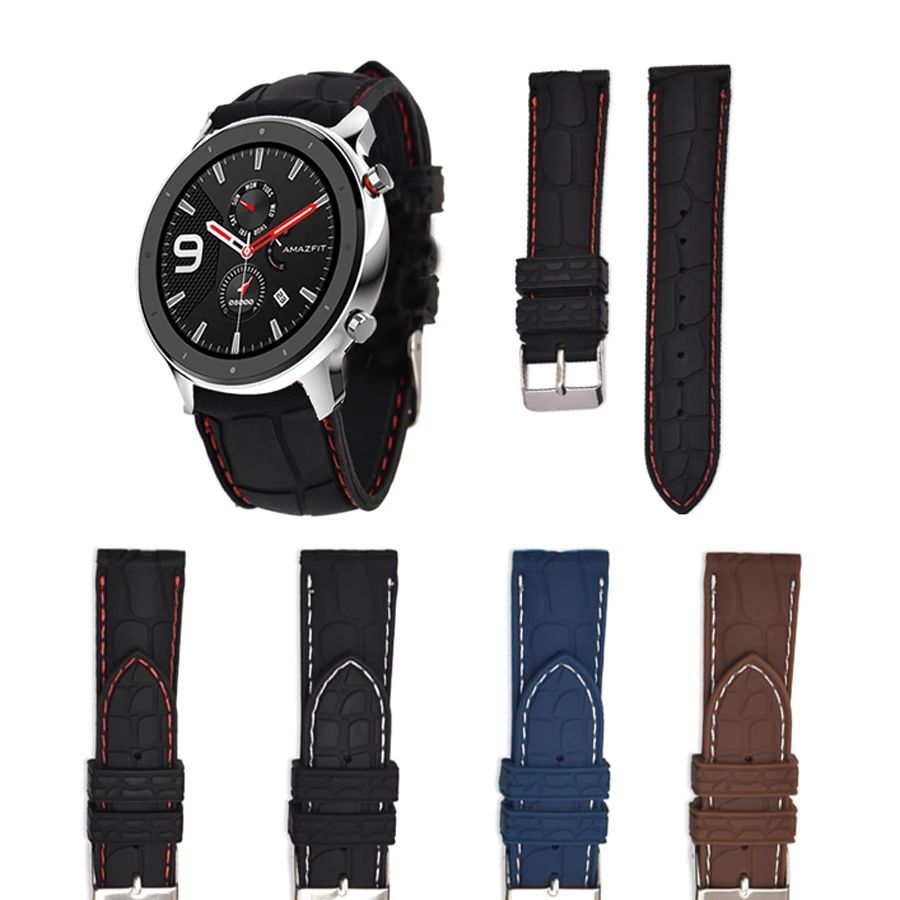 Силиконовый ремешок для часов Amazfit GTR 47 мм 22 Xiaomi Huami Pace/Stratos 2S Huawei GT | Электроника