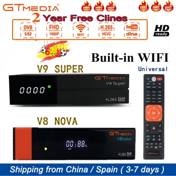 

2020Gtmedia V8 V9 Hd DVB-S2Cccam Cline Satellitare Ricevitore Tv Costruito in Wifi Potere da Freesat V8 Super 3 Anni di Eur