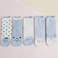 Горячая распродажа! Для женщин забавные носки с принтом 5 пар/упак. осень-зима красочные милые хлопковые носки, женская теплая шапка, арт коттоновые носки