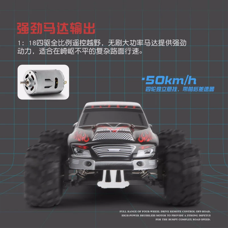 

Weili A979 1: 18 Four-Wheel Drive Fully Ratio Remote Control Monster Truck 2.4G Remote Control High-Speed Car Off-road Remote Co
