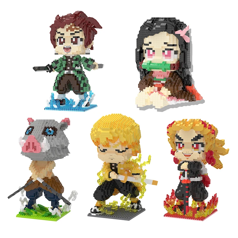 

Микро аниме игрушки MOC Kamado забавные танджиро рассекающие демонов строительные блоки аниме экшн кавайные фигурки алмазные мини-кирпичи игрушки