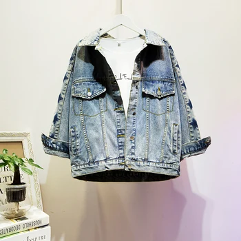 

2020 Spring 5XL WOMEN'S Dress Large GIRL'S Casual Jeans Coat