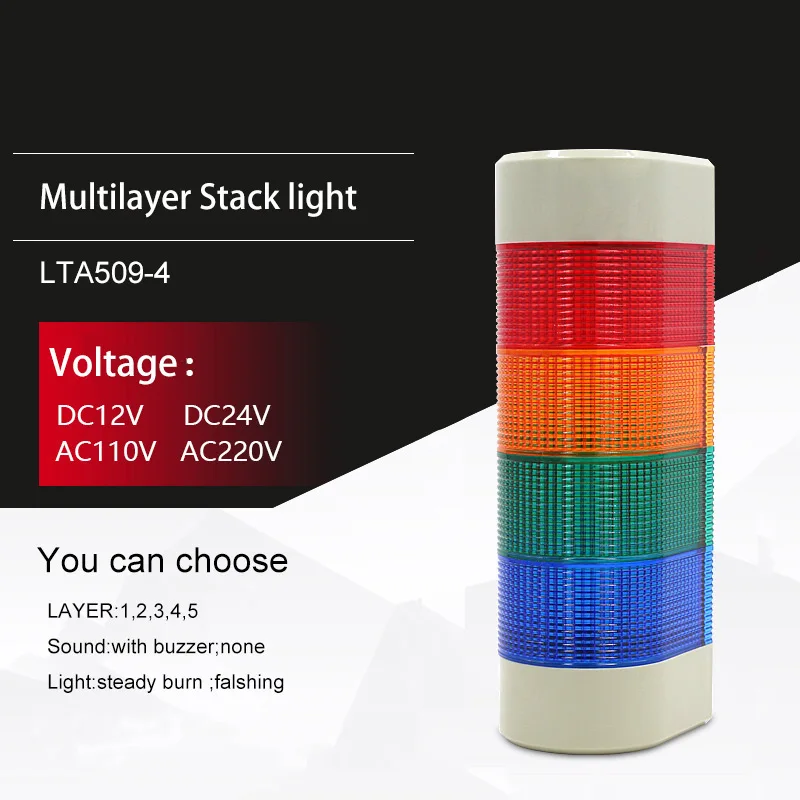

4 tower alarm light Wall-mounted led siren sound red yellow green white orange steady warning light Industrial Signal Tower