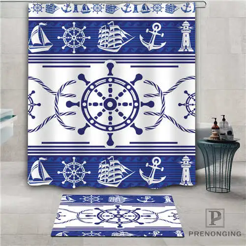 Custom Anchor of ship (1) Waterproof Shower Curtain Doormat Home Bath Bathroom Polyester Fabric Multi Sizes#2019-1-05-82 | Дом и сад