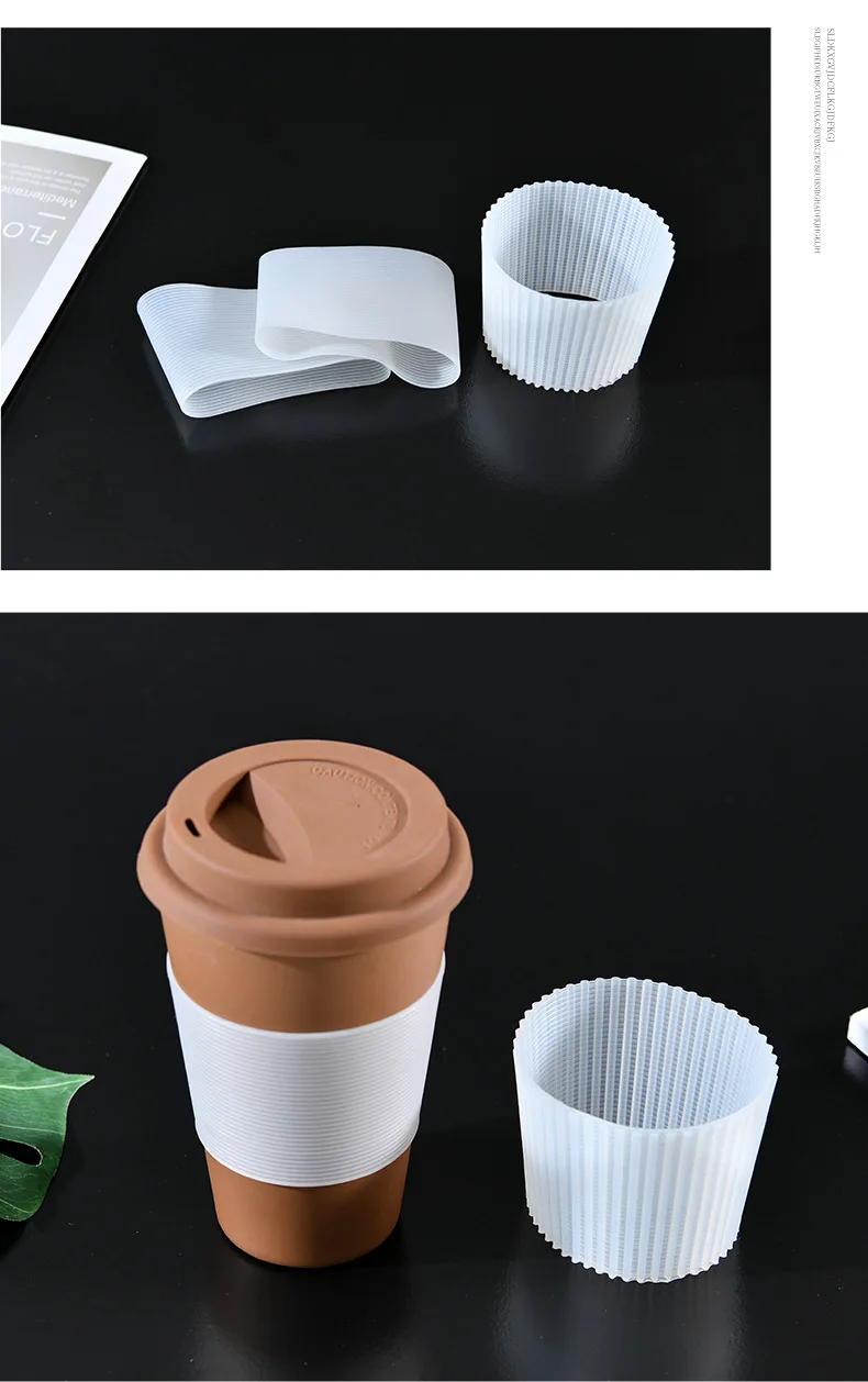 Силиконовые чашки рукав теплоизоляция бутылка рукава Non-slip кружка втулка Крышка для стеклянной бутылки для кружек Керамика Кофе чашки обертывания