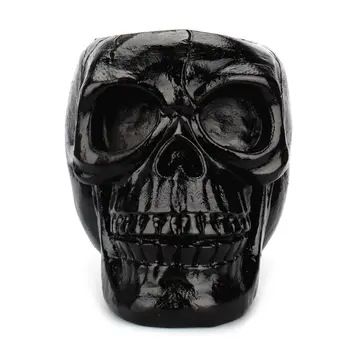 

Black Skull Ornament Skeleton Pen Holder Desktop Pencil Organizer Makeup Storage