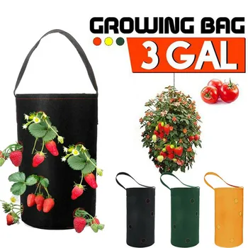 

Hanging Strawberry Planting Bag Non-woven Nursery Felt Bare Root Plant Planting Container Horticultural Plant Bag 2020 new