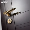Gold Irregular Streamline Door Lock Handle No fingerprint Modern Polisged Golde Home Security Interior Lock Set Door Hardware ► Photo 2/5