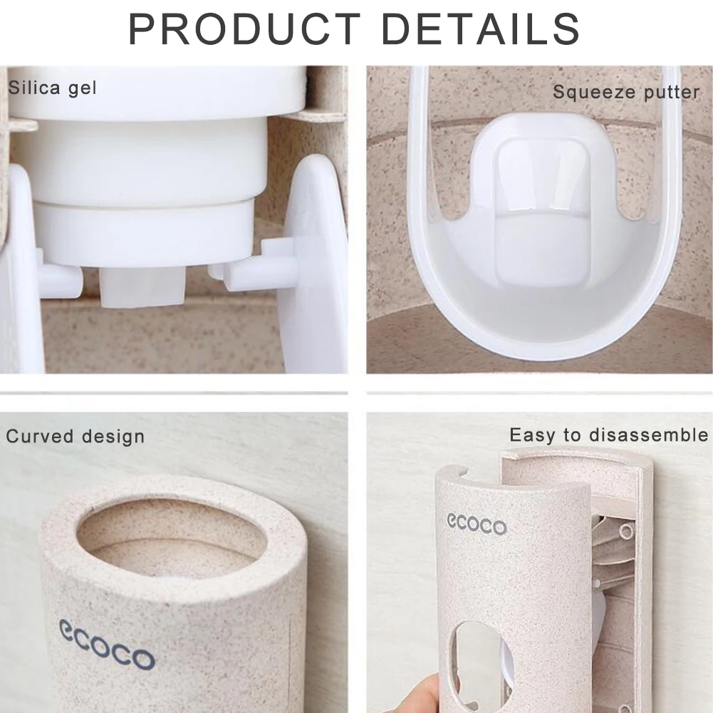 

New Automatic Toothpaste Squeezer Toothpaste Easy Dispenser Seat Holder Wall Mount Stand Bathroom Extrusion Accessories Set Use