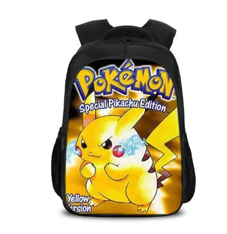 Аниме Рюкзак Pokemon Карманный Монстр школьная сумка Ash Ketchum/Пикачу школьные рюкзаки для девушек мальчиков рюкзак для переноски детей Детский рюкзак для книг - Цвет: Зеленый