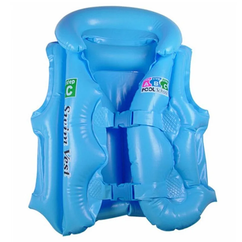 Factory Direct Selling Blue Orange Thick Inflatable CHILDREN'S Swimwear, PVC Thick Blowing Learn Swimming Clothes Wholesale