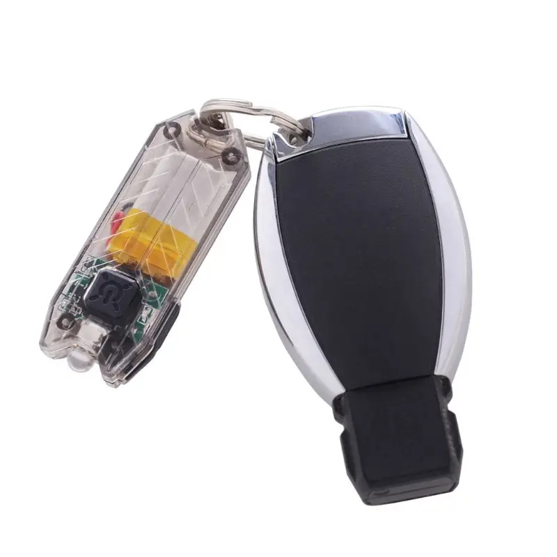 Mini LED Keychain Flashlight Electric Torch Portable USB Charging Rechargeable 45LM 2 Modes Tube Camping Night Reading